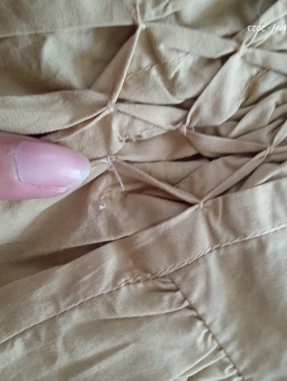 Anthropologie Strapless Hand-Smocked Corset Top Khaki Large - Picture 14 of 16